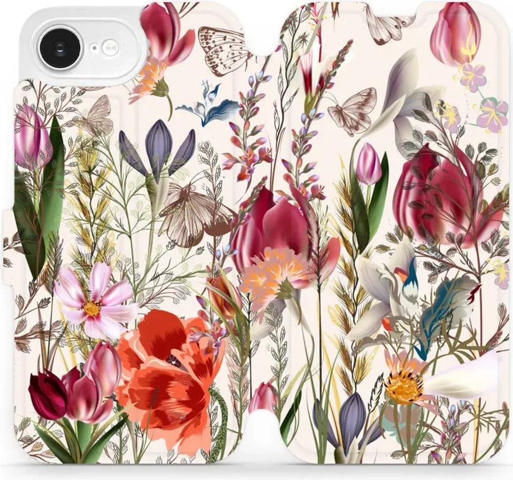 Handyhülle mit klappe für iPhone 17e, Mobiwear Book, Blumenstrauß