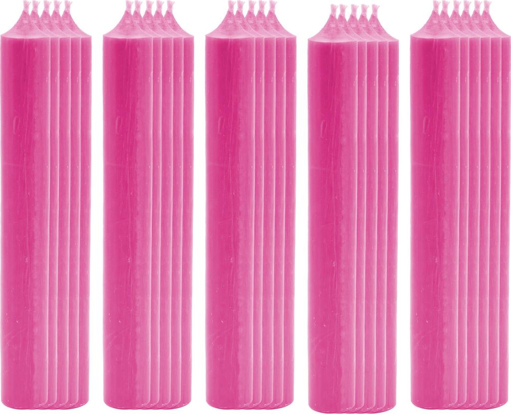 25x Stabkerze Tischkerze Pink Wachskerze Durchgefärbt Tropffrei Kerze 180 x 22mm Set