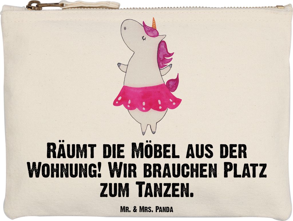 Mr. & Mrs. Panda toiletry bag Einhorn Ballerina Grösse XL Große - Weiß - Geschenk, Pouch, Lebensfreude, Federmappe, Pinseltasche, Tänzerin, Woh...