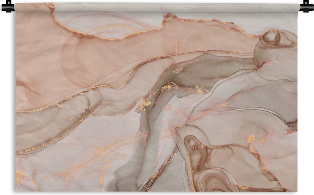MuchoWow Wandteppich Wandbehang Marmor - Rosa - Rosa 60x40 cm Tapisserie Dekoration Wandtuch - Wanddekorationen
