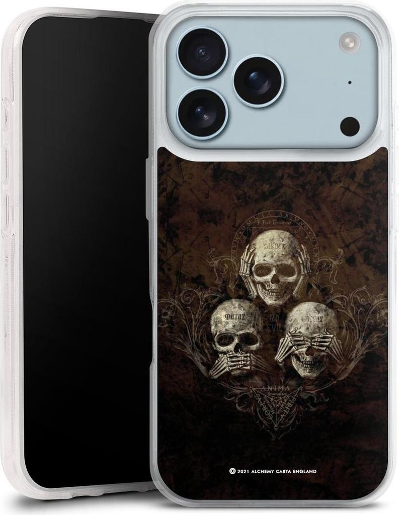 DeinDesign Handyhülle für Apple iPhone 17 Pro Silikon Hülle Case Smartphone Schutzhülle Art Gothic Totenköpfe