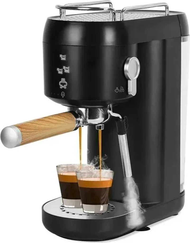 Machine à expresso 20 bars avec mousseur à lait automatique noir UE
