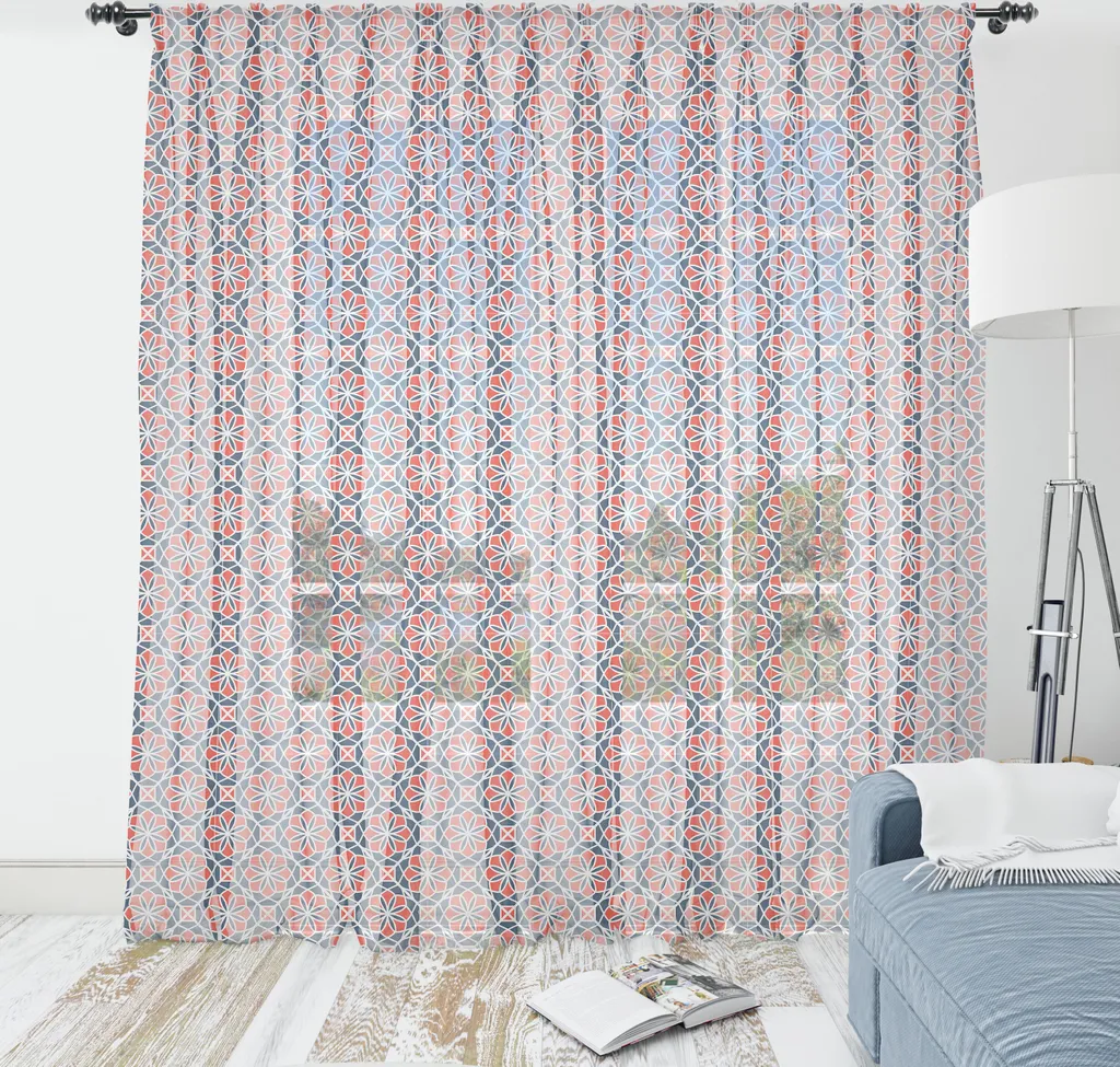 Grande Tapisserie Murale Décorative en Satin Soyeux Style Géométrique