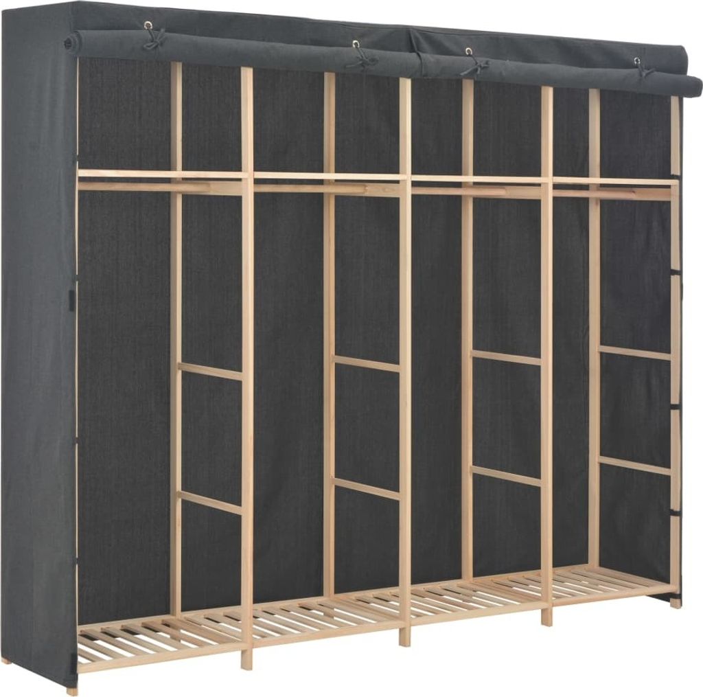 vidaXL Kleiderschrank Grau 200 x 40 x 170 cm Stoff - Schrank - Schränke - Kleiderschrank - Kleiderschränke