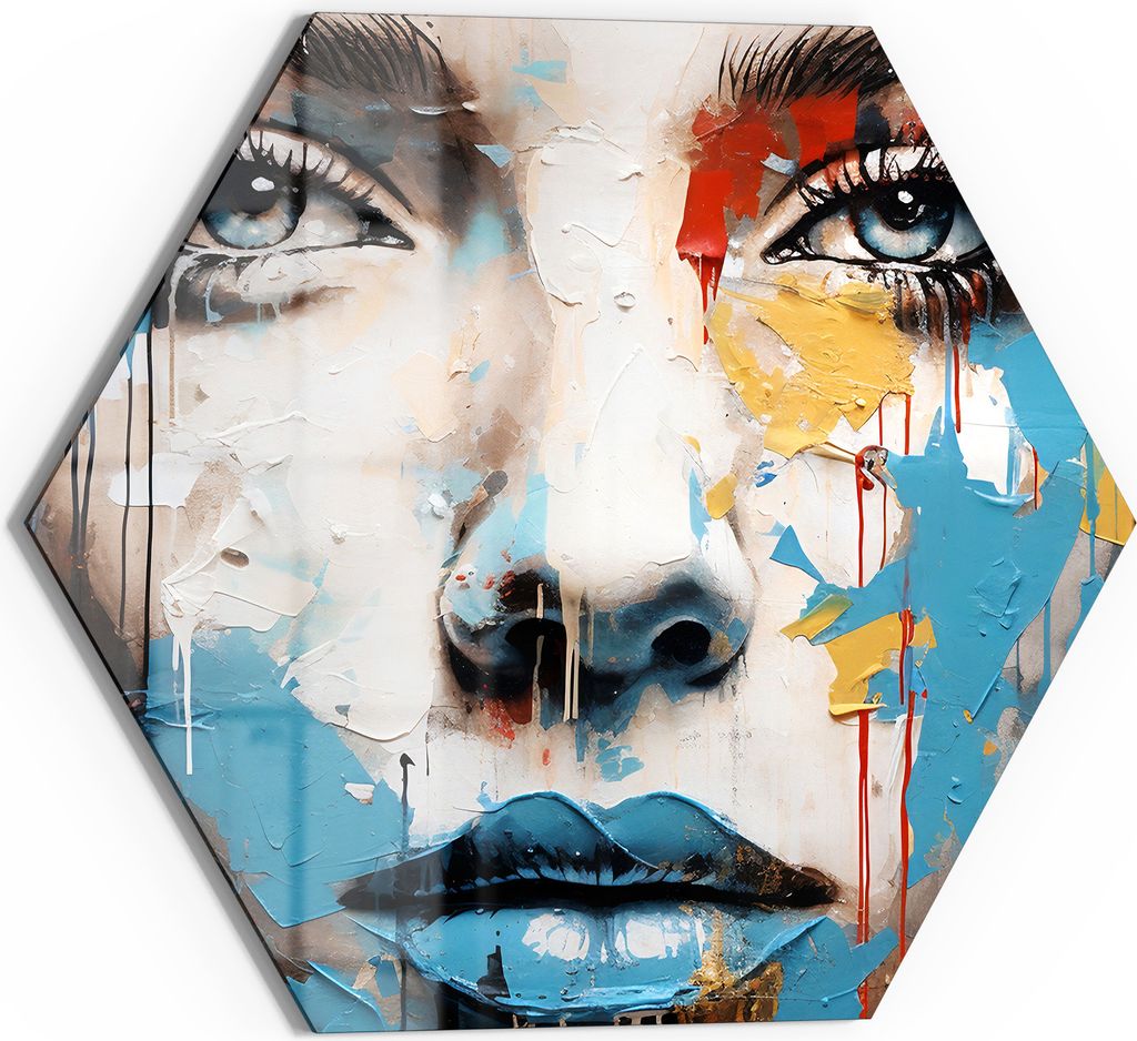 DEQOART Glasbild Echtglas 55x48 cm 'Blick der Tiefe' Wandbild Bild modern Deko
