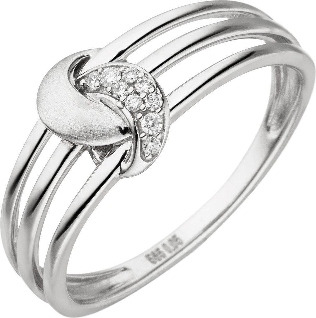 Gr. 56 Damen Ring 585 Gold Weißgold 9 Diamanten Brillanten Produktbild 
