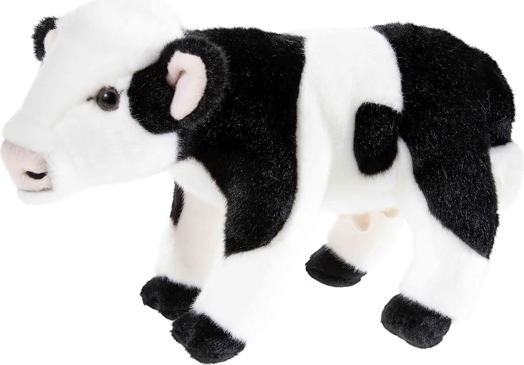 Heunec ALPENWELT Vache noir-blanc - Peluche vache douce de 25 cm