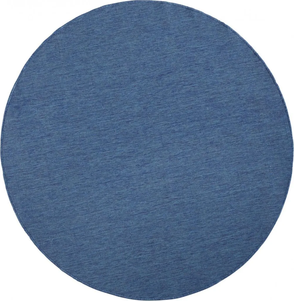 Tapis Rond 140x140 cm Twin-Wendeteppiche 103100 Bleu Crème Réversible