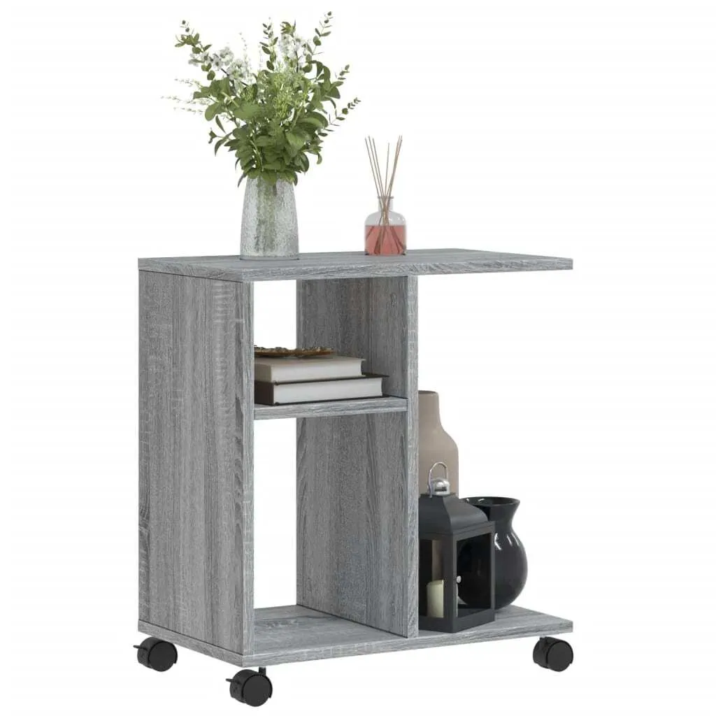 Table pour ordinateur portable à roulettes petit bureau mobile gris