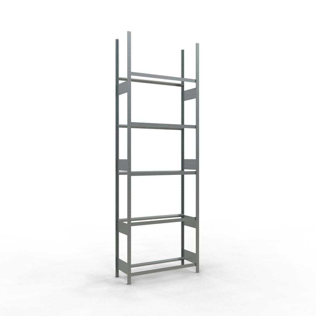 Rädergrundregal 3500x1150x400 mm - 5 Ebenen á 1150 mm, verzinkt