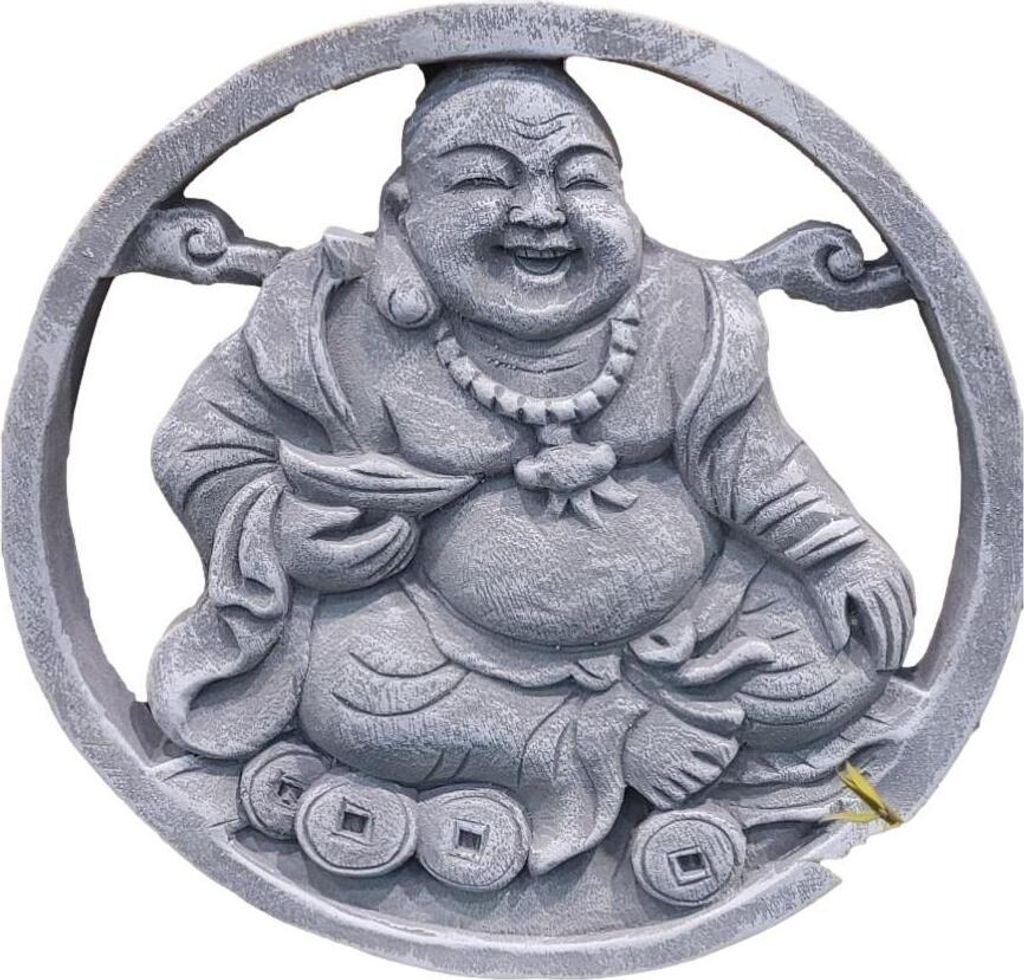Schönes Buddha Wandbild Steinguss Neu Frostfest Witterungsbeständig A-CHSB01