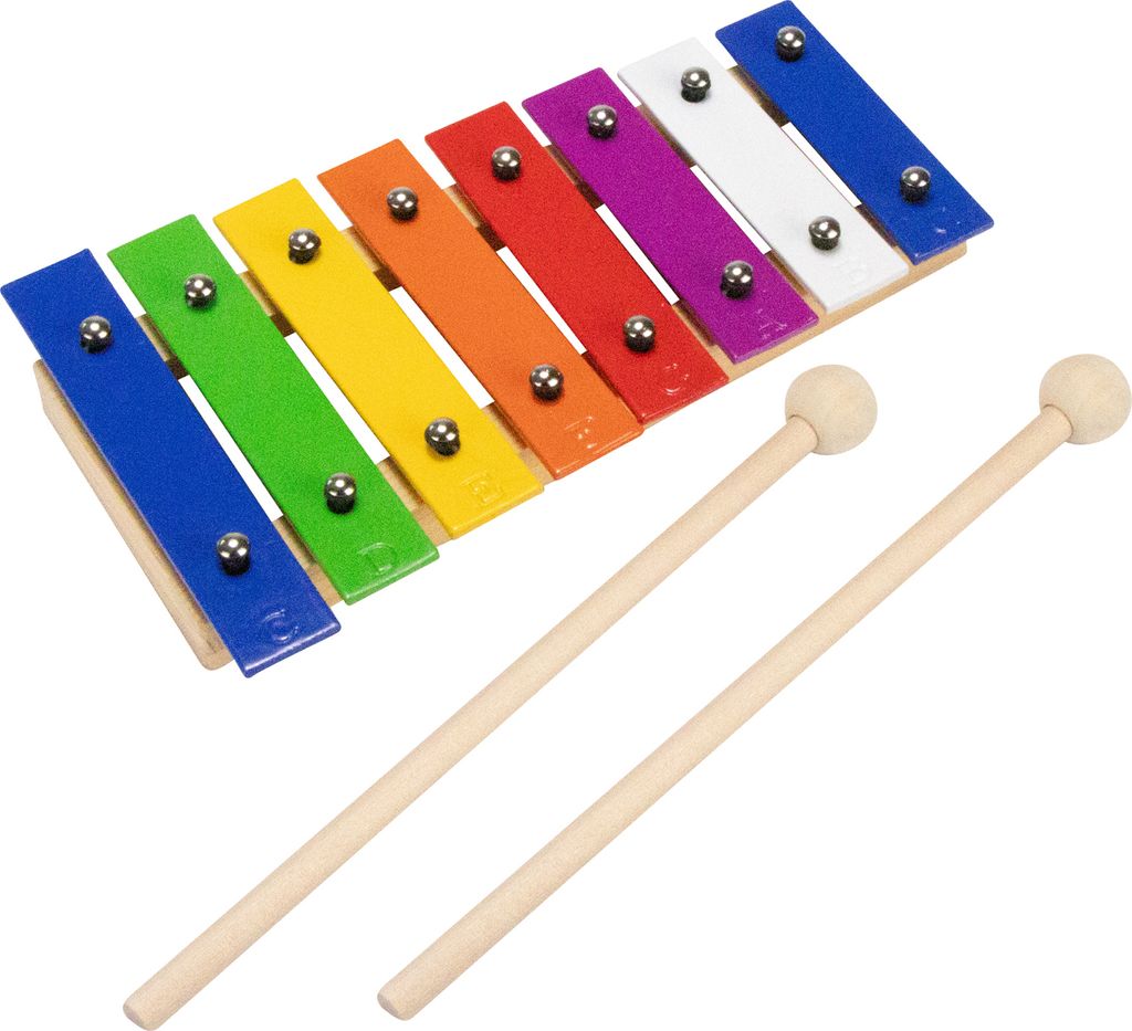 GICO Kinder Xylophon für Kinder Metallphon aus Holz mit 8 Tönen L: 20 cm - 3810