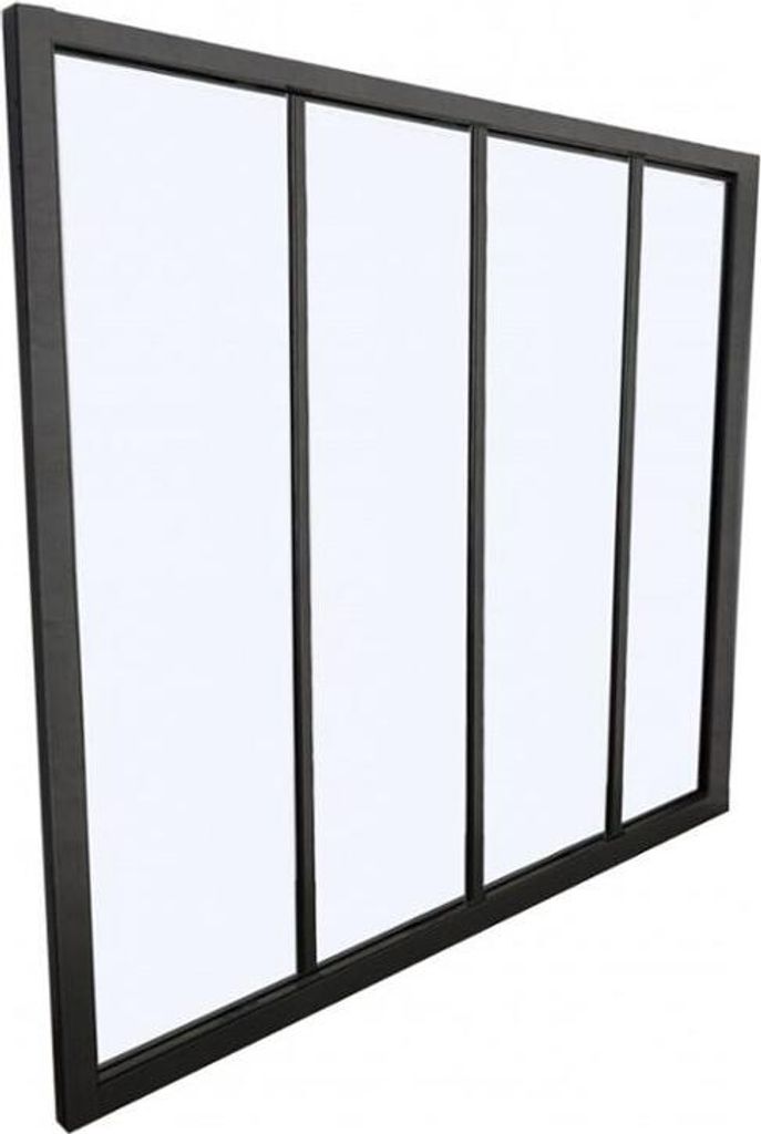 BAYVIEW verglaste Wand aus schwarz lackiertem Aluminium - 120x105 cm