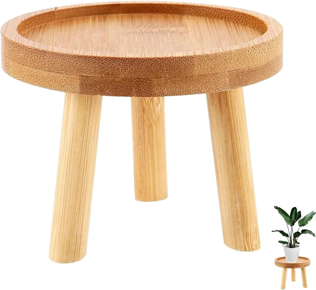 Support de plantes en bois - Tabouret à fleurs décoratif 14 x 9,5 cm