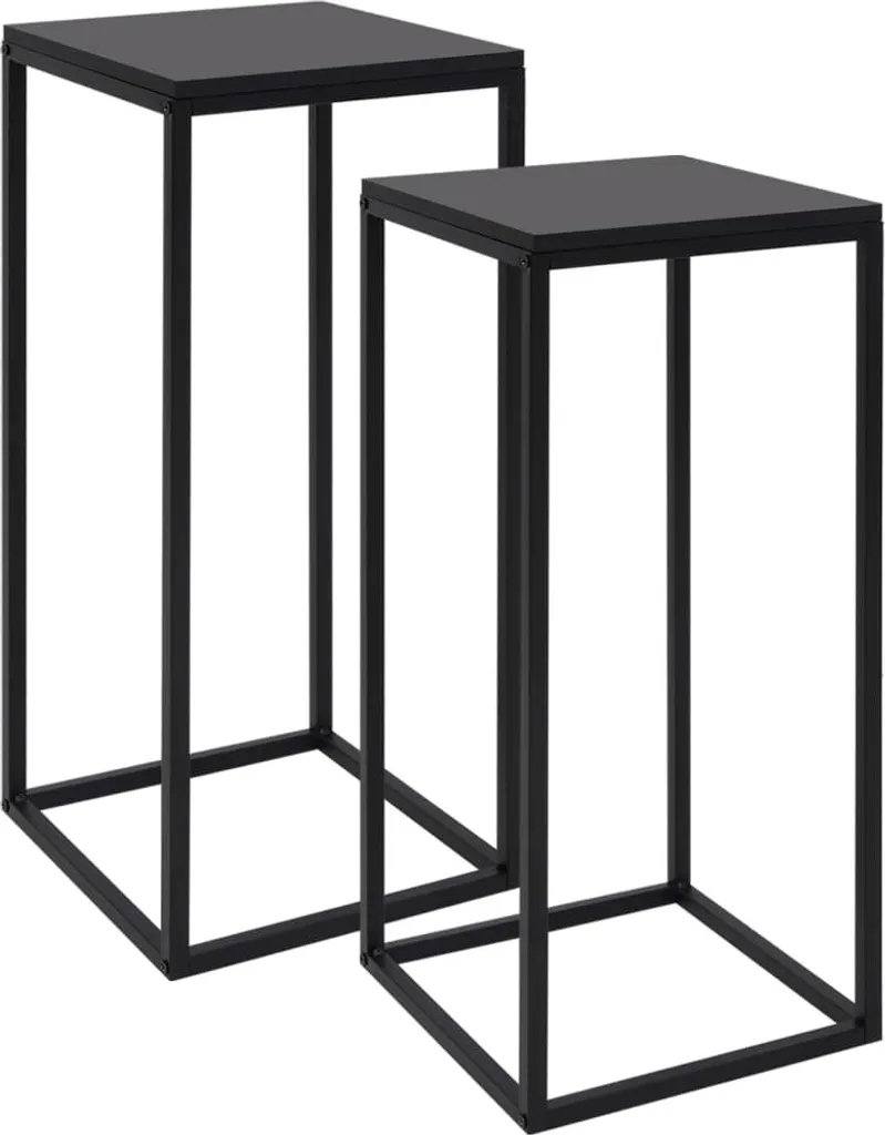 Tables d'appoint vidaXL noires pour salon et chambre - Pack de 2 pcs