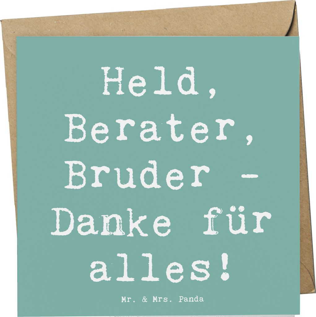 Mr. & Mrs. Panda doppelkarte Spruch Held Bruder - Meeresbrise - Geschenk, Danke, Geschwister, herzerwärmend, Glückwunschkarte, sagen, Klappkarte,...