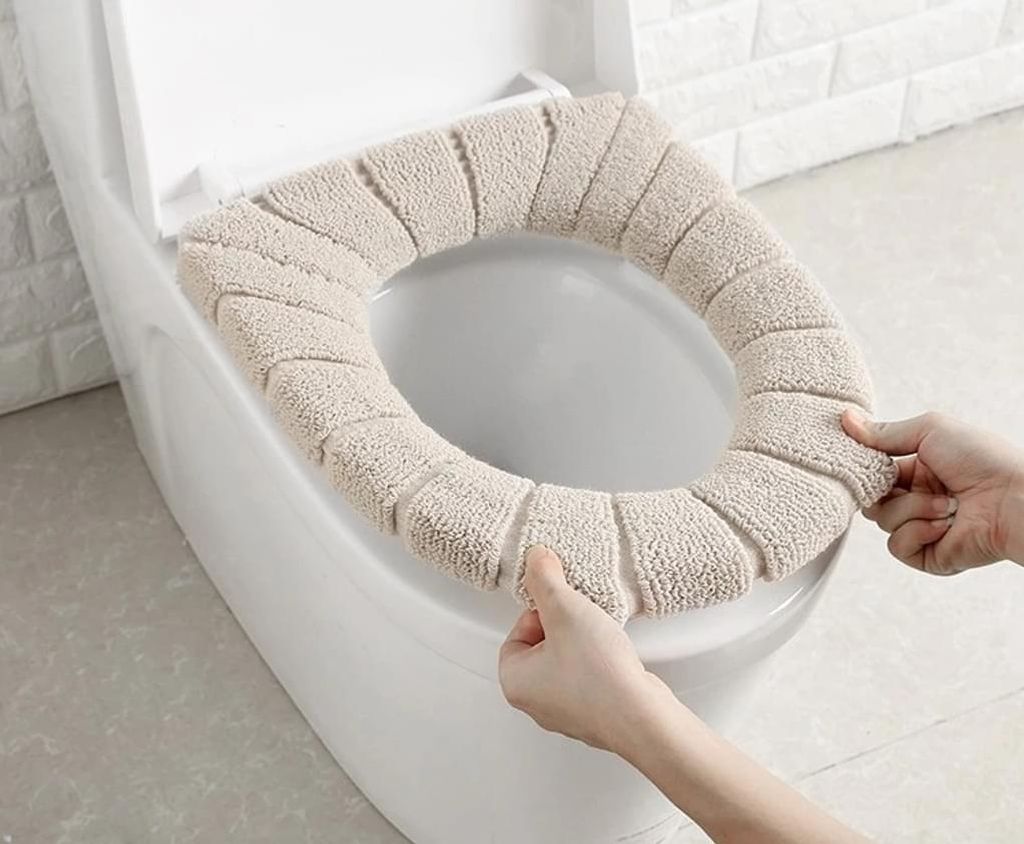 1Paar Toilettensitzkissen, Erwachsenen-Pad-Bezug Gepolsterte dicke warme  Toilettenmatte