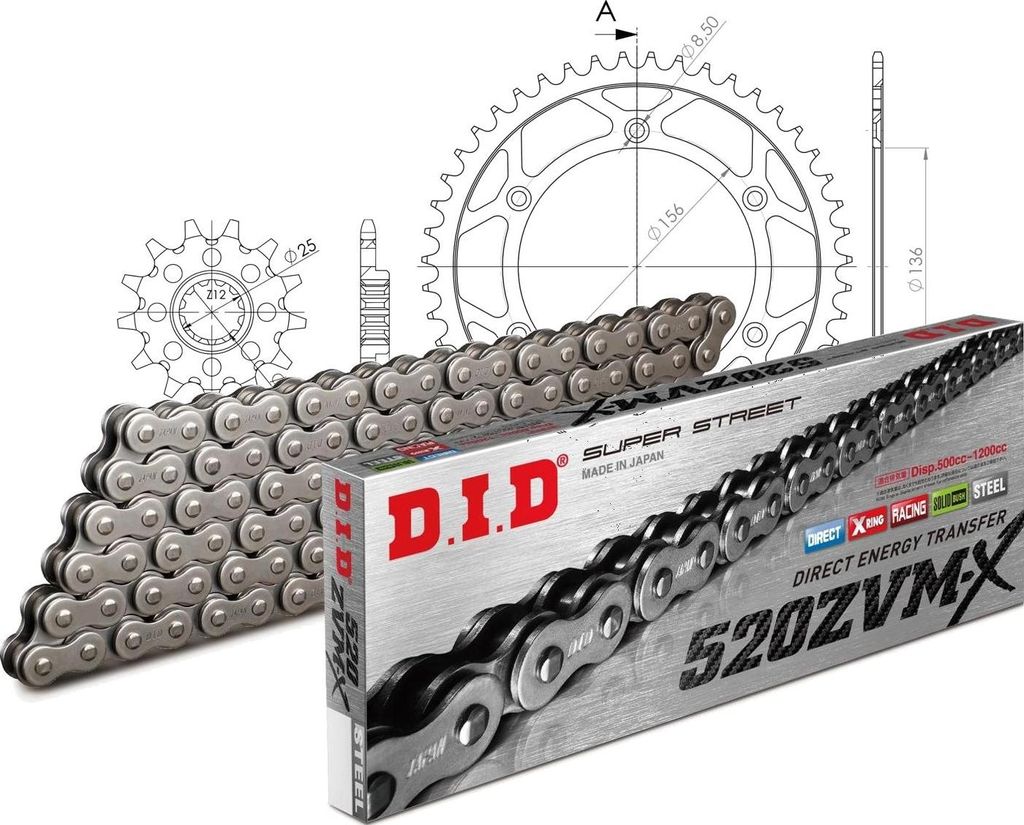 Kit Stahl passend für Husqvarna TE450 08-13 13-47-116 DID520ZVM-X Niet