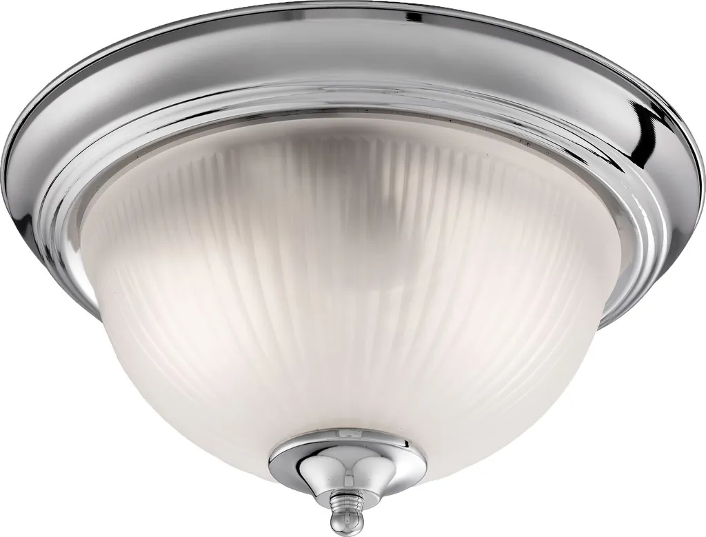 Plafonnier Flush American Diner IP44 chrome et verre 2 lampes Ø29cm