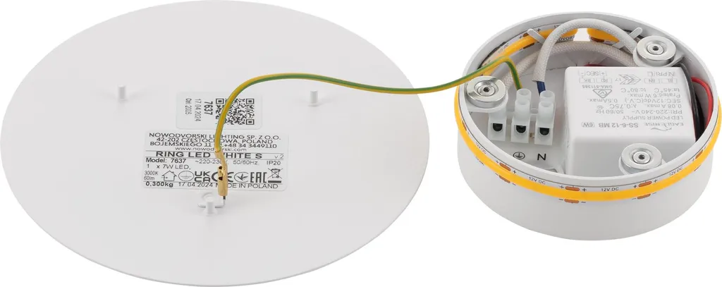 Applique murale LED compacte 15cm pour petits espaces - RING blanc 7W - 8