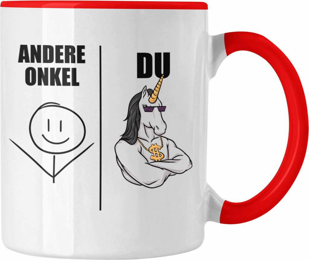 Trendation - Bester Onkel Geschenk Tasse Onkel Coole Geschenkidee für Onkel von Nichte oder Neffe (Rot)