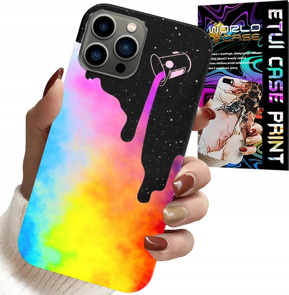 Custodia iPhone 12 Pro Max Arcobaleno - Cover Effetto Vernice e Lamina