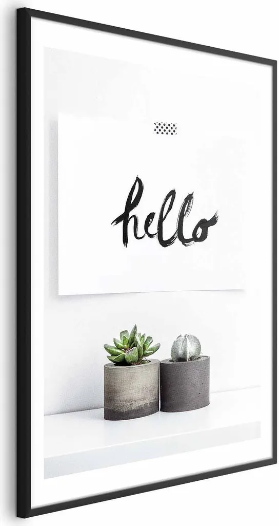 Poster Casa Scandinava 40x60 cm con Cornice Nera e Passepartout Elegante
