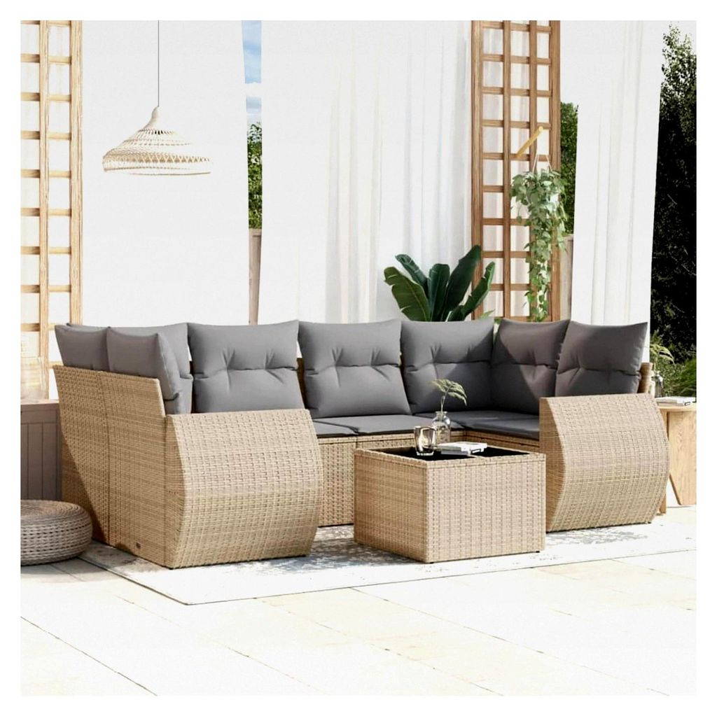 Gartenlounge Set, Bequemes Sitzerlebnis mit abnehmbarem Bezug, Modulares Design, Poly Rattan, Sitzgruppe für den Außenbereich