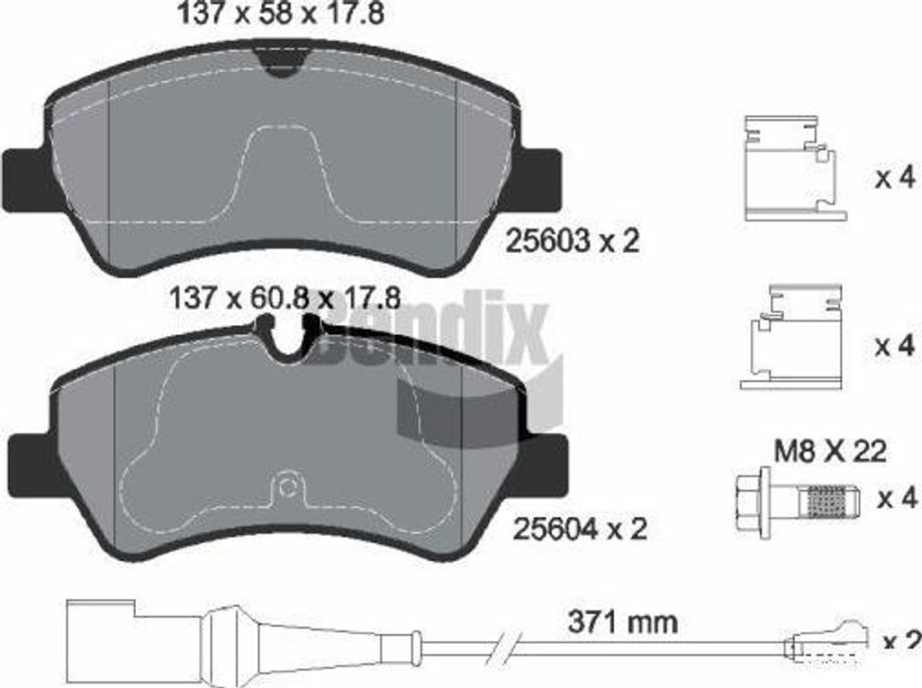 BENDIX Braking BPD1377 Bremsbelagsatz, Scheibenbremse OE 1916327 kompatibel mit Tourneo, Transit