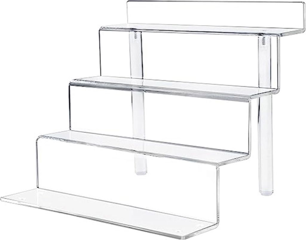 Desktop-Aufbewahrungsregal, transparent, mehrschichtig, hohe Tragfähigkeit, abnehmbares Riser-Display-Regal, Organizer für Fingerpolitur, Parfüm...