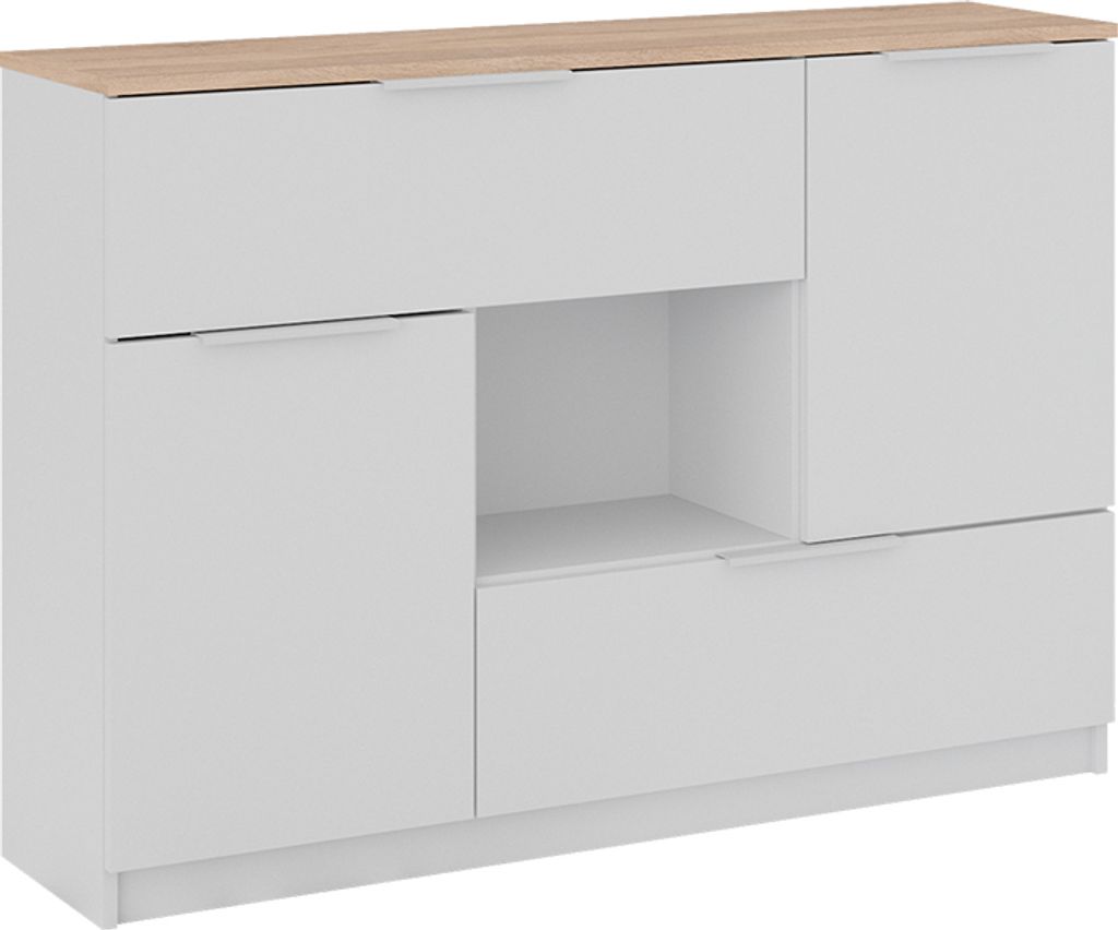 Kredenc Vicco Betti Bílá/Sonoma 120 x 83.6 cm 2x dvířka, 2x Obrázek produktu 