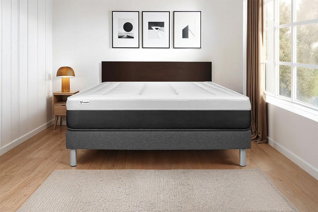 Matratzenset VITAL FORM 120 x 190 cm Bettrahmen Kit grau Produktbild 