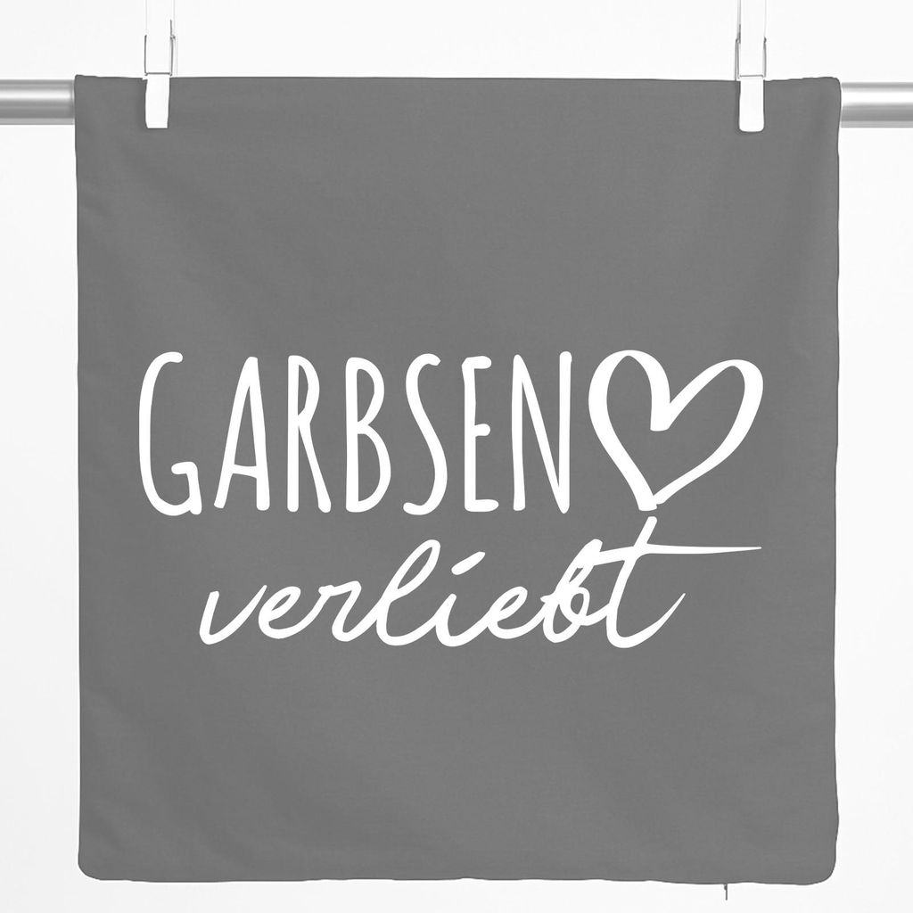 Huuraa Kissenbezug Garbsen verliebt 40x40cm Steel Grey Baumwolle Dekokissenbezug Geschenkidee