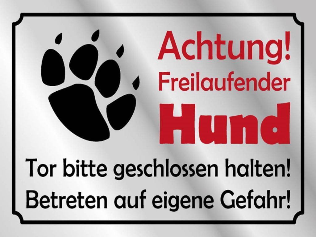 vianmo Holzschild 30x40 cm Achtung Freilaufender Hund Gefahr