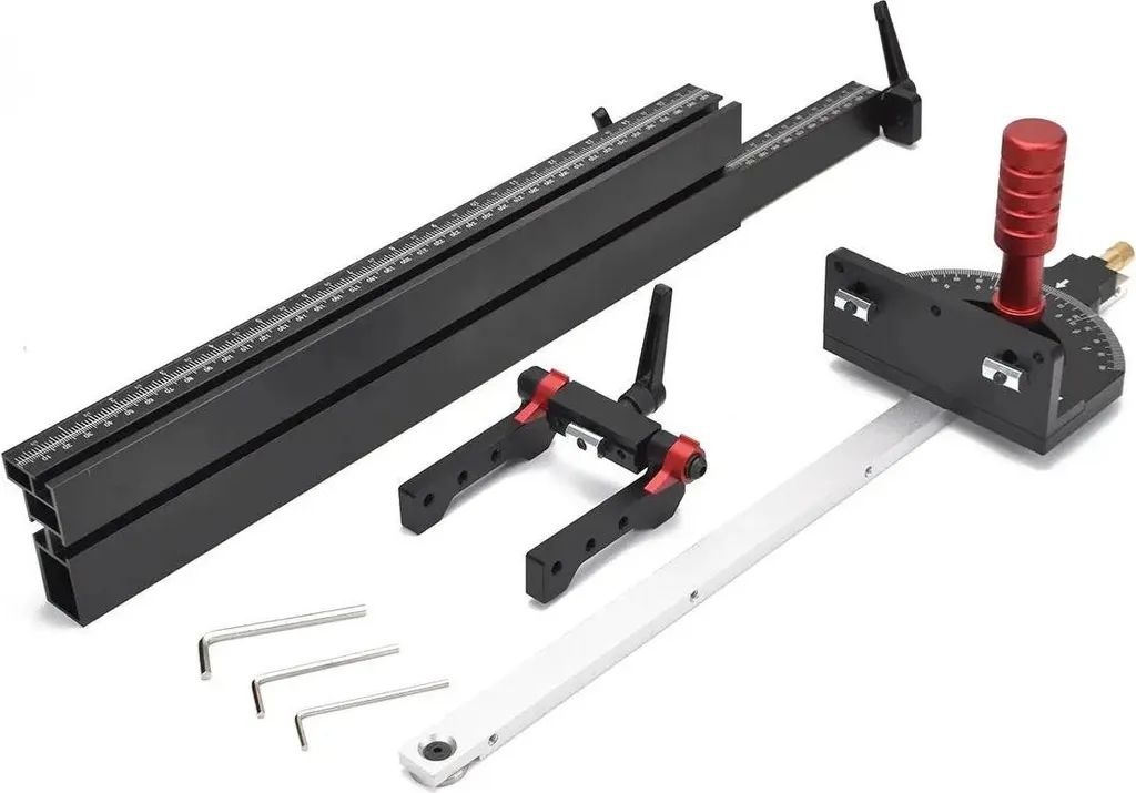 Guide d'onglet pour table de sciage avec rainures en T, rail 40-76,5 cm