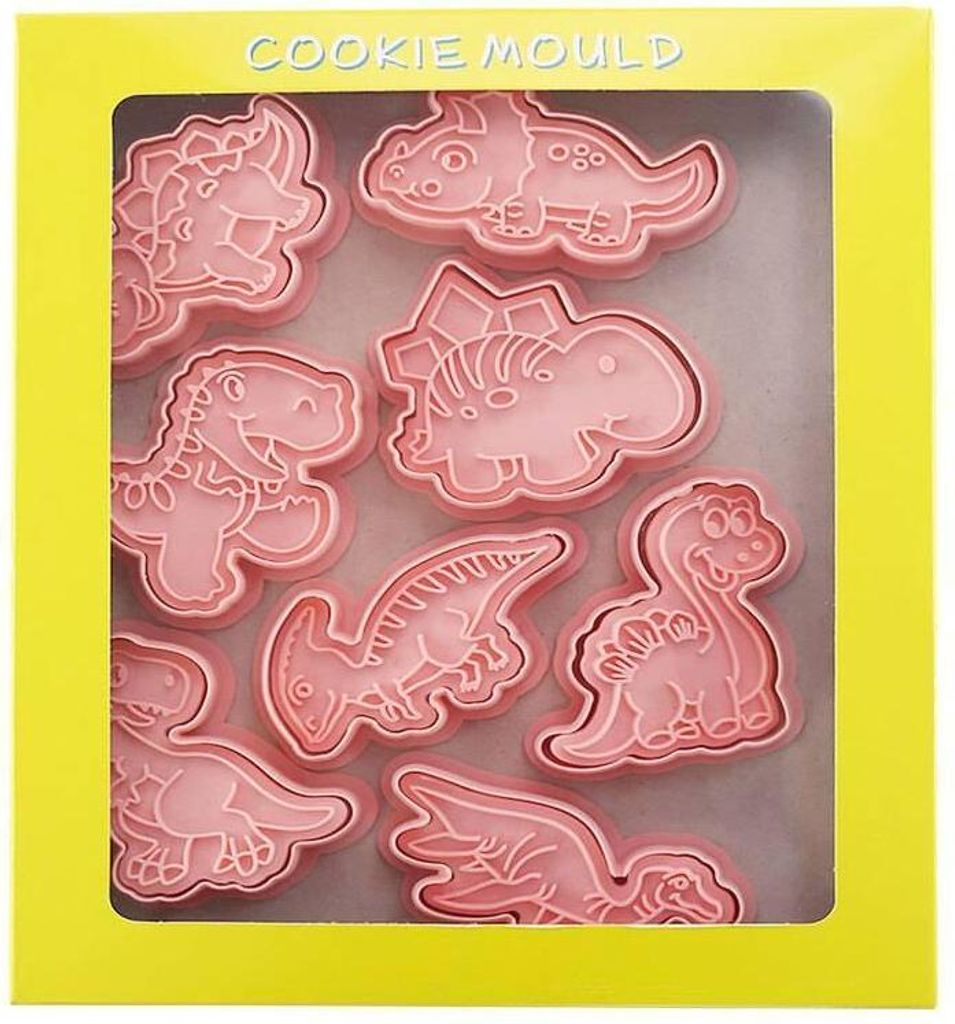 Kleine Kuchenformen aus Kunststoff - Dinosaurier - 8 Stk