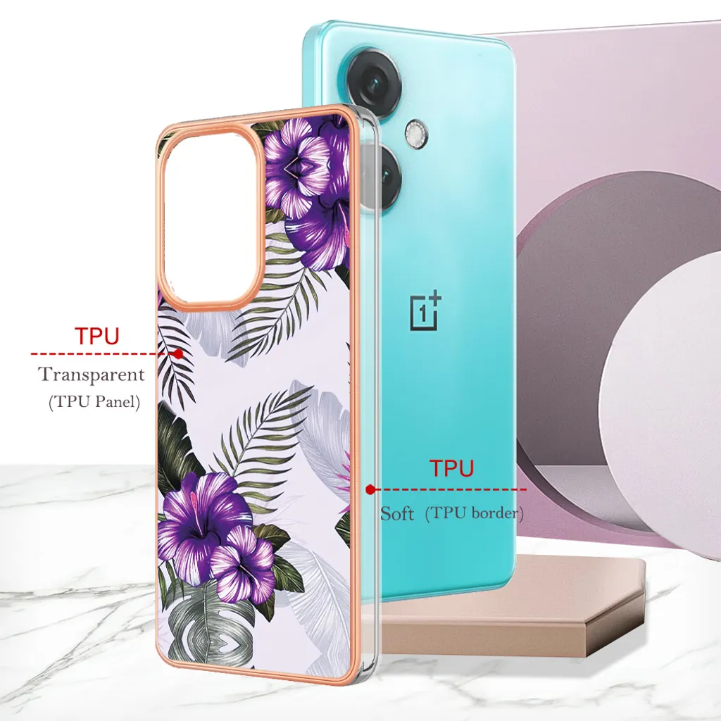 Custodia Glamour OnePlus Nord CE3 Viola - Silicone Morbido Antiurto - 2