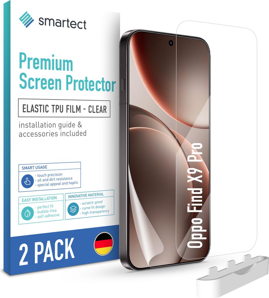 2x TPU Schutzfolie Klar für Oppo Find X9 Pro Displayschutz Produktbild 