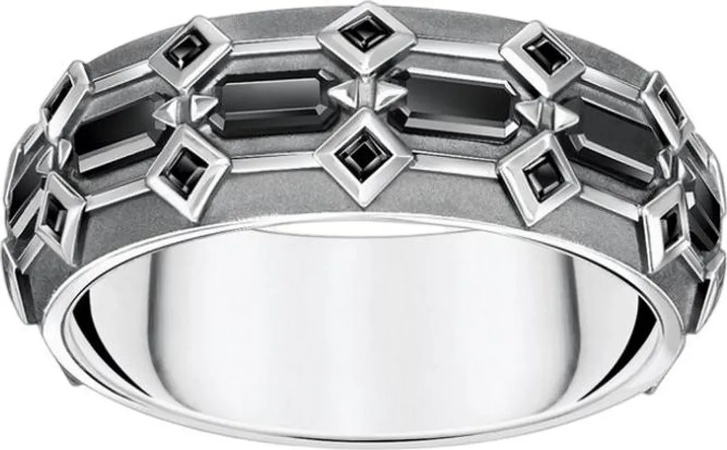 Bague Anneau Argent Thomas Sabo Rebel at Heart Unie Taille 58 pour Homme