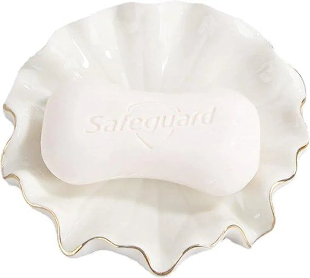 Porte-savon pour douche et cuisine blanc style vintage lotus déco