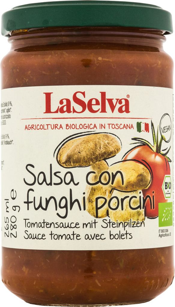 LaSelva Tomatensauce mit Steinpilzen - 280g Produktbild 
