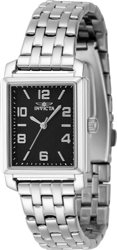 Invicta Vintage 46663 Damen Uhr - Quartz Bewegung - Edelstahl mit Schwarzem Zifferblatt - 24 mm