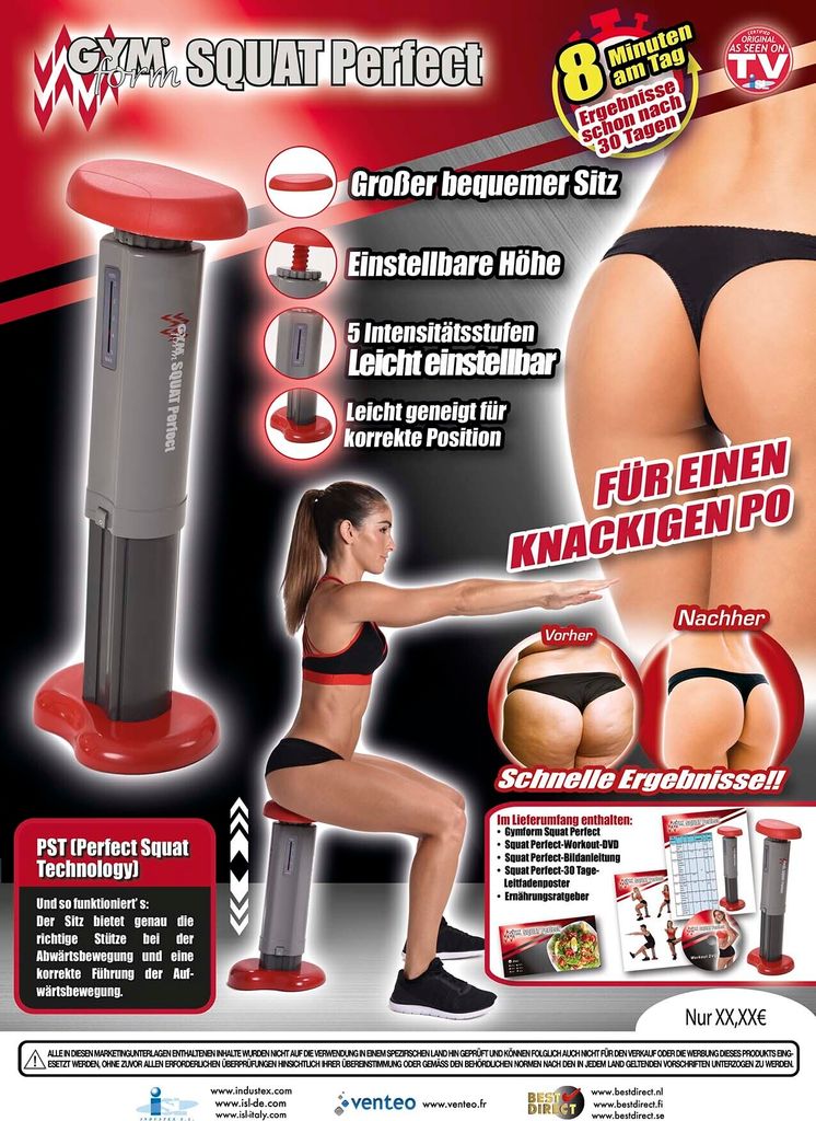 Gymform® Squat Perfect Beckenbodentrainer, Kniebeugen
