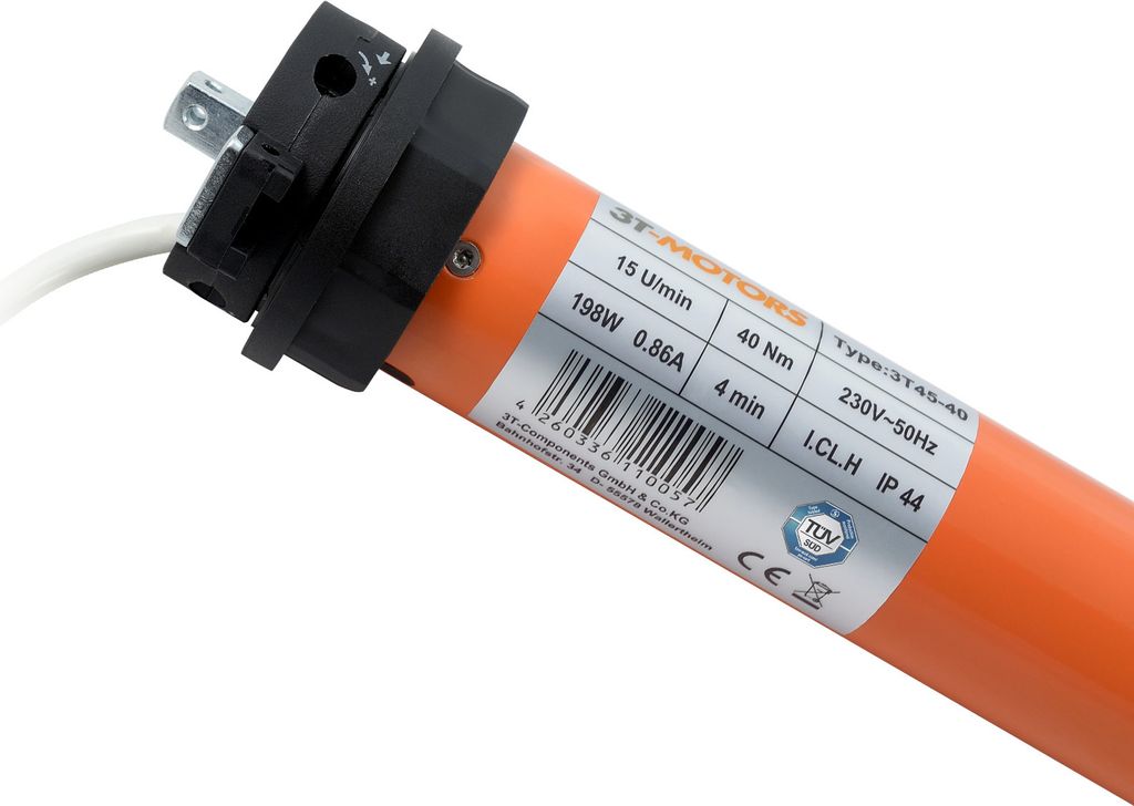 3T-MOTORS Rollladenmotor mit mechanischen Endschaltern 3T45-40 40Nm SW60