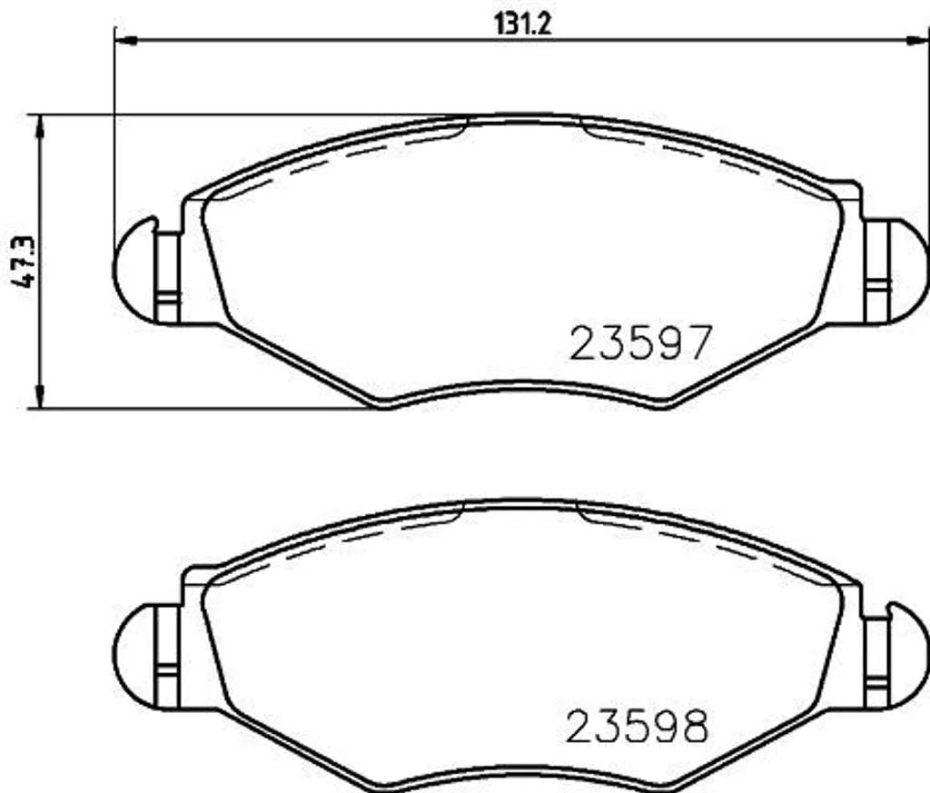 Plaquettes de frein avant pour 206+ et Xsara - Jeu de 4 pièces HELLA 8DB