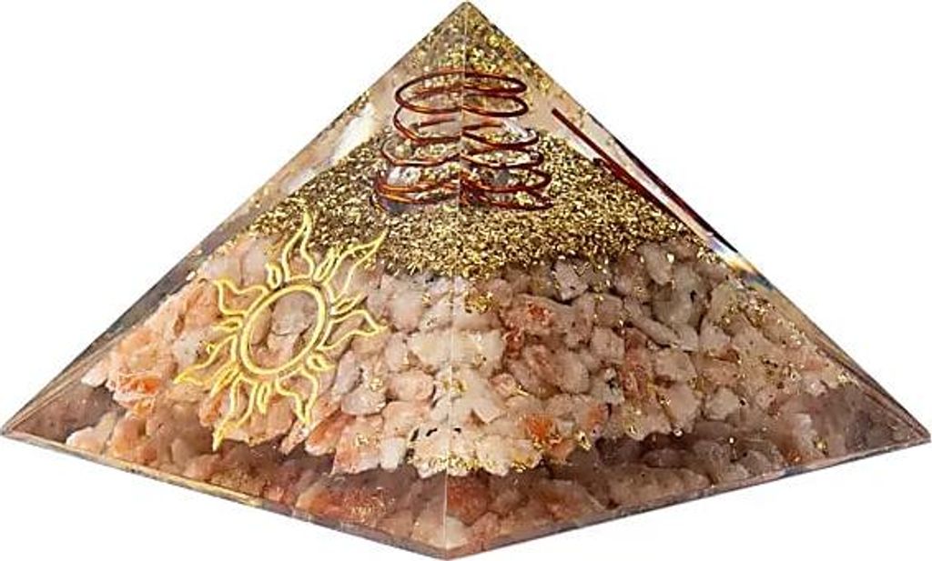 Orgonitpyramide Sonnenstein mit Sonnensymbol – 75 x 75 x 5 cm – 7,5 x 7,5 x 5 cm