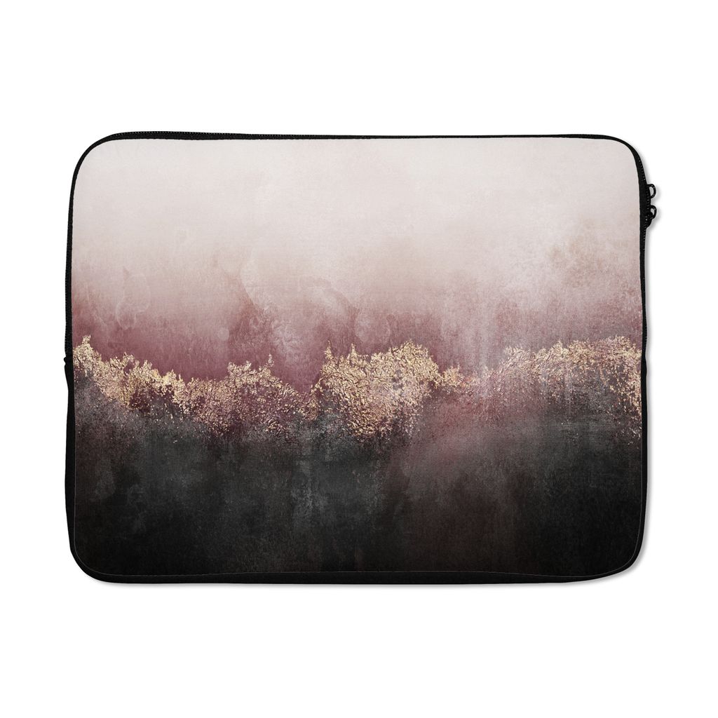 MuchoWow Laptop Hülle 15 Zoll Glitter - Gold - Abstrakt Laptoptasche - Laptoptasche - Sleeve - Rundum-Schutz