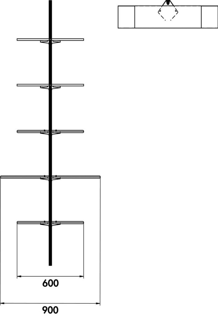 Naber 8041233 transFORM Blechboden Set 900 x 200 mm (B x T) für Regalsystem, schwarz matt