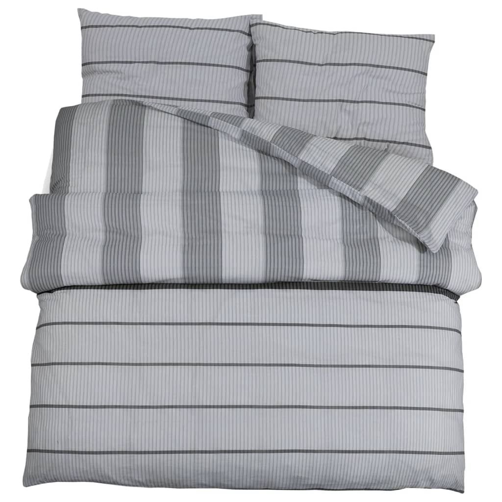 vidaXL Bettwäsche-Set Grau 200x200 cm Baumwolle Produktbild 