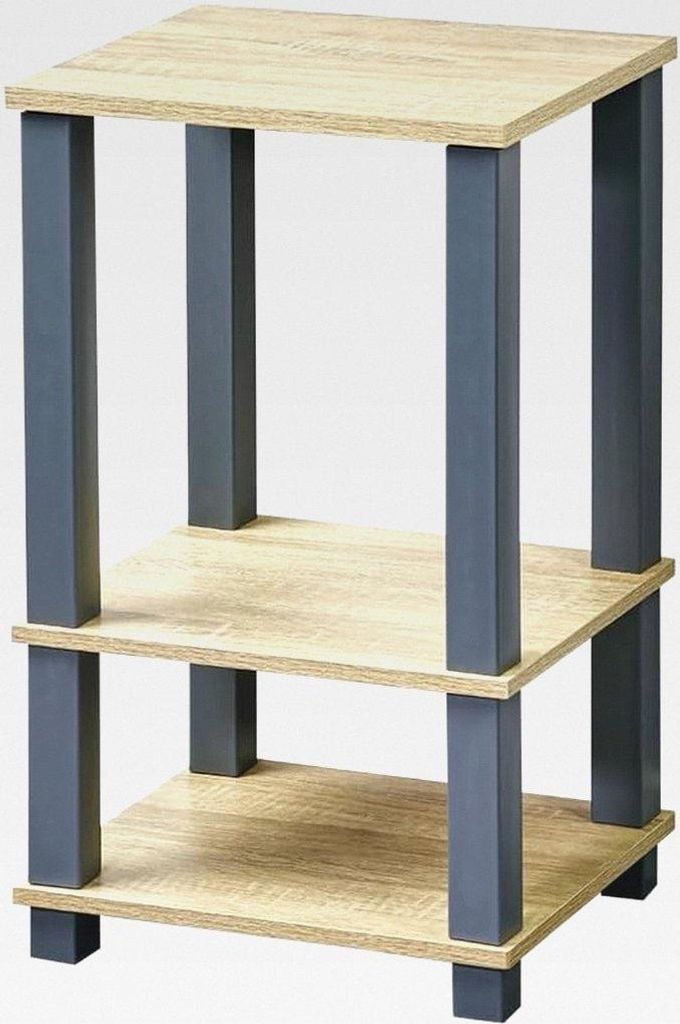 Regal, Material: MDF, Maße: B 34 x T 29 x H 58,5 cm, Farbe: Somona Eiche Nachbildung, Grau | 18450